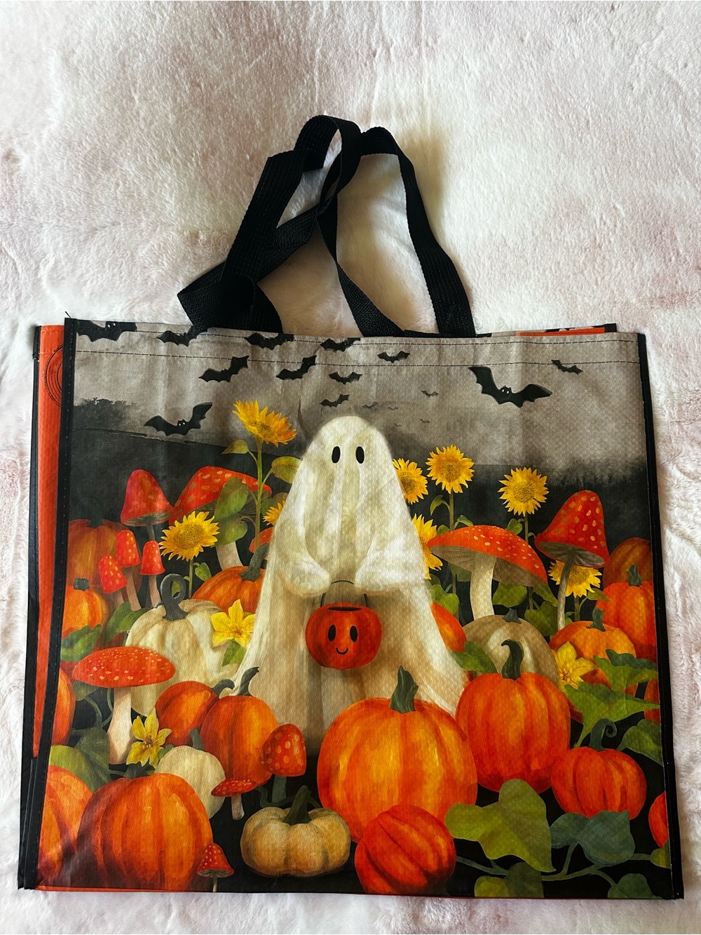 Ghost Pumpkin Halloween Reusable Tote Bag - Marshalls, TJ Maxx, Homegoods